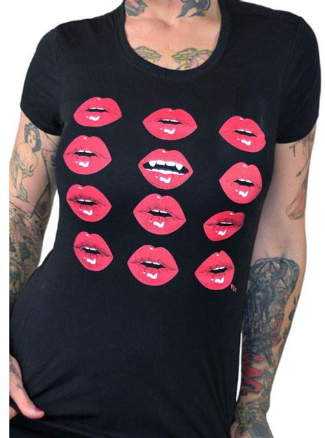 Womens Vampire Kiss Tee By Pinky Star Black Inked Shop