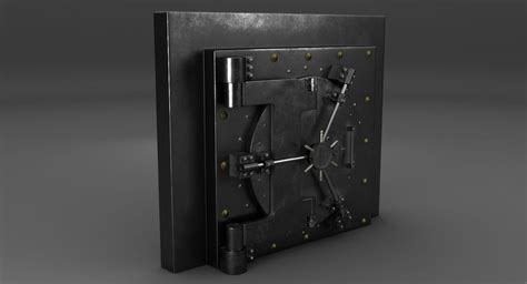 3d Model Safe Vault Door Bank Tresor Money Gold Lock Security