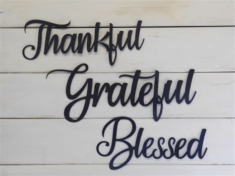 Thankful Grateful Blessed Set Of 3 Metal Signs Farmhouse Decor Signs