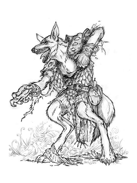 the jackalwere by chris burdett epic art character art monochrome prints