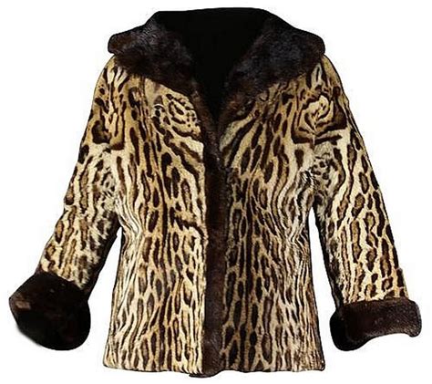 ocelot and mink fur coat with silk lining furs costume and dressing accessories