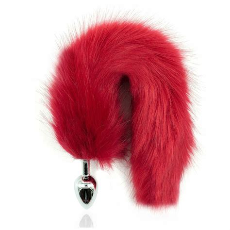 Funny False Fox Tail Toys With Metal Anal Butt Plug Cosplay Romance