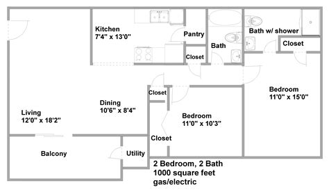 Floorplansfor1000squarefoothomes 1000 Square Feet Apartment