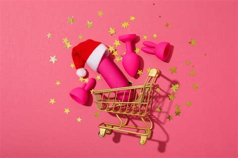 Premium Photo Sex Toys With Christmas Decorations And Shopping Cart