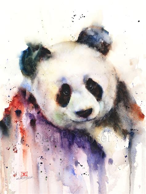 Panda Watercolor Print By Dean Crouser Etsy Panda Painting Panda