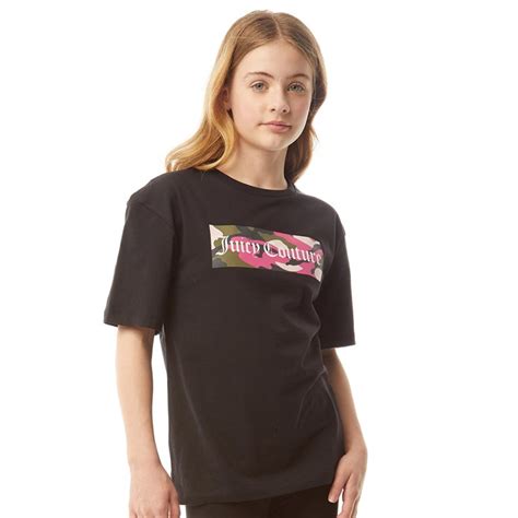 Buy Juicy Couture Girls Camo Print Boyfriend T Shirt Jet Black