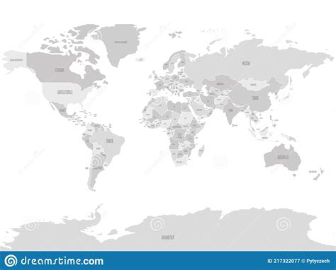 Simplified Smooth Border World Map Stock Vector Illustration Of