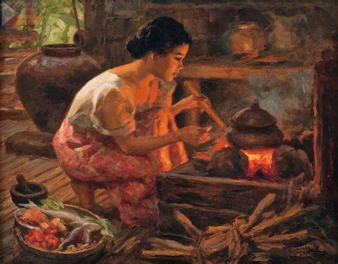 cooking the old way philippine art filipino art indonesian art