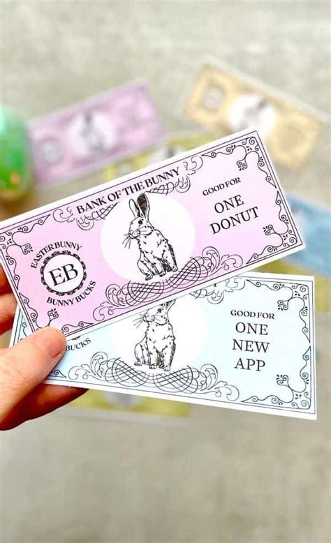 Easter Bunny Money For Easy Egg Fillers Printable Coupons