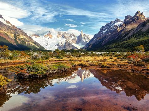 Argentina Patagonia Lake Mountains Sky Clouds South America