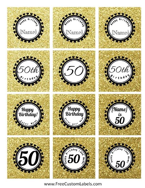 Free Printable Cupcake Toppers 50th Birthday