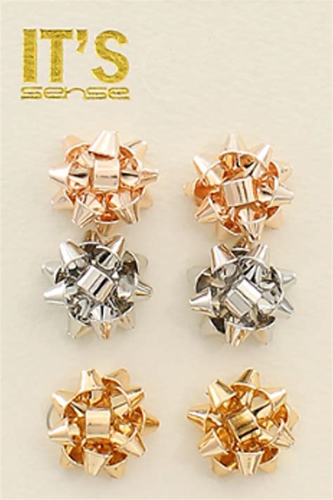 Christmas Bow Stud Set Various Shopperboard