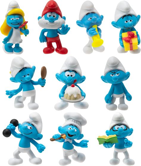 Amazon co jp The Smurfs 40th Anniversary クラシックフィギュア 10個パック 2インチ スマー