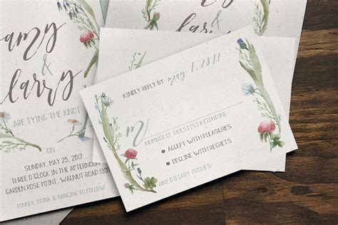 Purple watercolor flowers with lavender laser cut wedding invitations ewdb001. Watercolor Flower Wedding Invitation Suite By ...