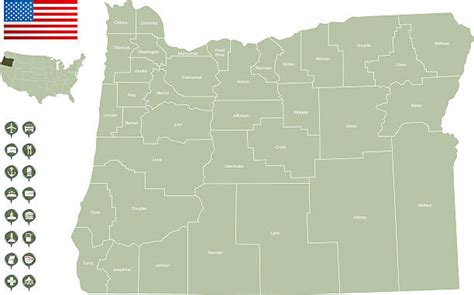Detailed Map Of Oregon Illustrations Royalty Free Vector Graphics