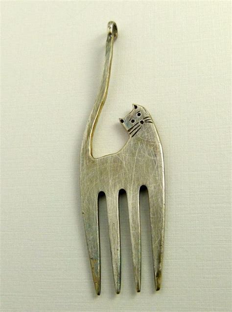Francisco The Fork Cat Up Cycled Sterling Silver And Up Cycled Fork