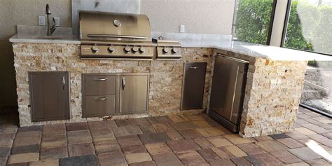 Underlit Crystalo Granite Outdoor Kitchen Creates An Ambient Golden