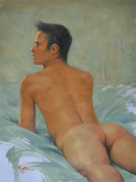 Original Oil Painting Male Nude 18119 Painting By Hongtao Huang
