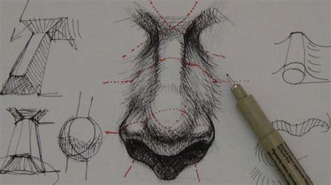 I know that might seem like an odd suggestion in this day and age, but seriously consider going outside with a sketchpad and pencil/pen and ink and just draw what you see. Pen & Ink Drawing Tutorials | How to draw a realistic nose ...