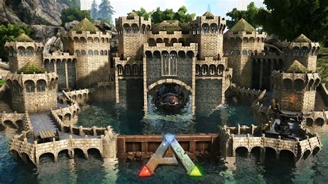 Ark Mosasaurus Platform Base Underwater Castle Speed Build Youtube