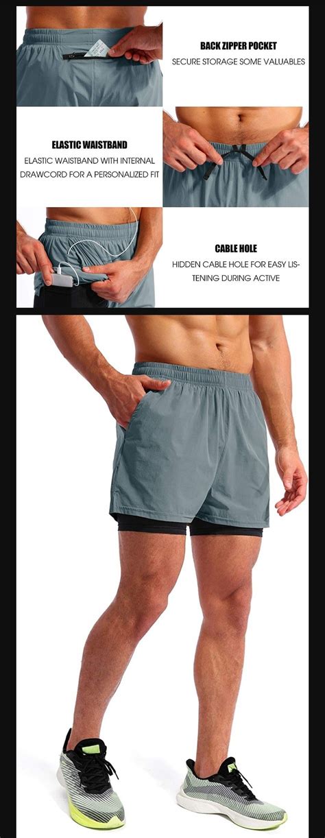 pudolla men s 2 in 1 running shorts with phone pockets