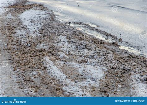 Slushy Snow With Mud Stock Image Image Of Winter Light 108281091