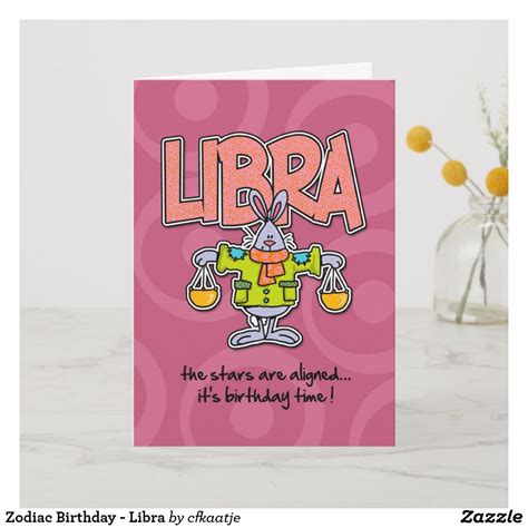 Zodiac Birthday Libra Card Zazzle Zodiac Birthdays Zodiac Printing Double Sided