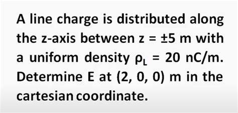 Solved A Line Charge Is Distributed Along The Z Axis Between Chegg Com