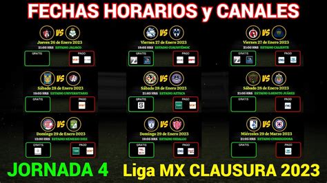 Fechas Horarios Y Canales Confirmados Para Todos Los Partidos De La Jornada 4 Liga Mx Clausura