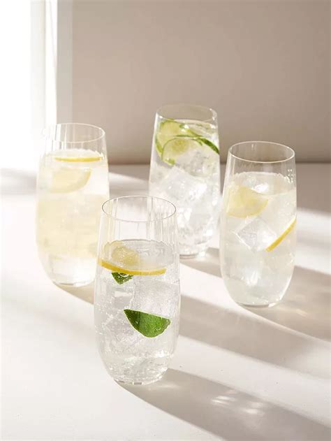 Truly Fluted Crystal Glass Highball Set Of 4 350ml Clear