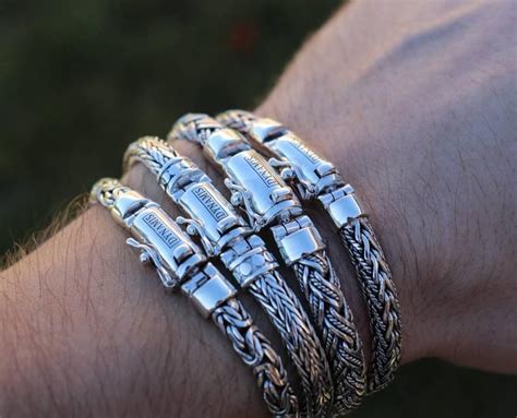 Bali Sterling Silver Bracelet Etsy Mens Sterling Silver Jewelry