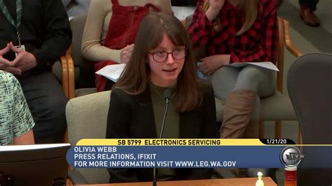 Olivia Webb Testifies On Behalf Of Ifixit In Washington Right To Repair