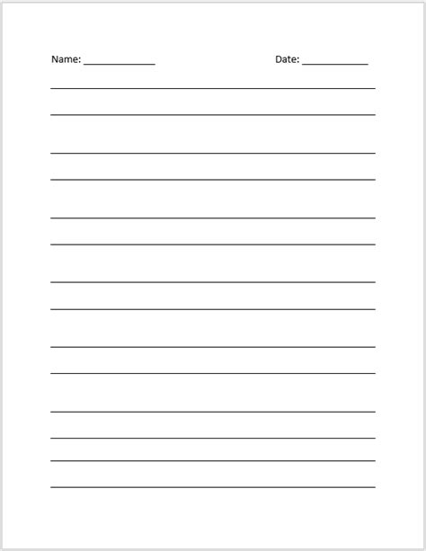 6 Free Lined Paper Templates Ms Word Documents