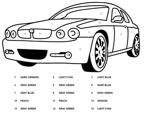 Race Car Color By Number Coloringbynumbercom