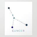 Cancer is a constellation with few stars, none brighter than 4th magnitude. CANCER STAR CONSTELLATION ZODIAC SIGN Art Print by ...