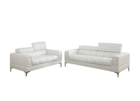 White Leather Living Room Set Home Furniture Design