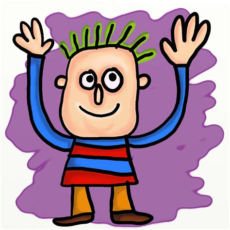 Free Stock Photo 10558 Cartoon Waving Guy Freeimageslive