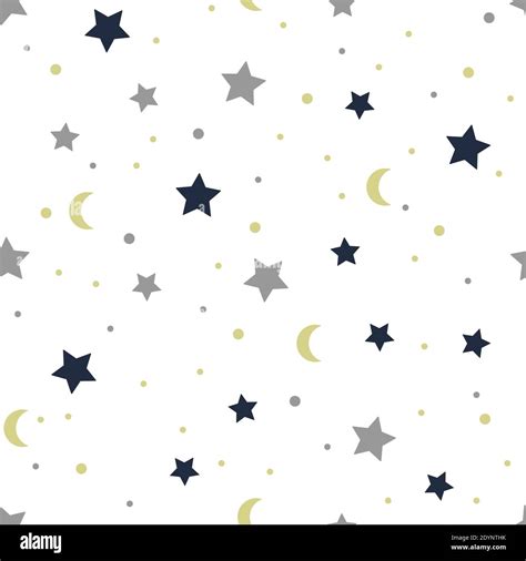 Stars And Moon Seamless Pattern Kids And Baby Colorful Design For