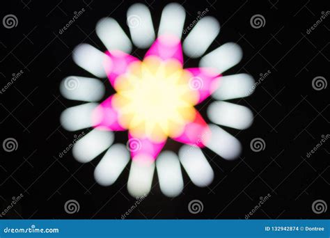 Colorful Of Rainbow Rays In Circular Electric Pattern Stock Photo