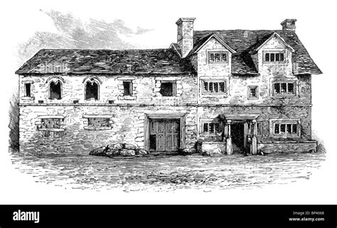 Black And White Illustration Biham Hall And Postmasters Hall Oxford
