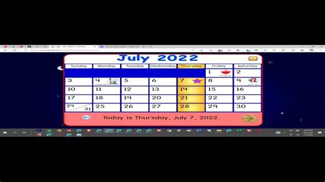 Starfall Calendar July 7 2022 And 772022 Youtube