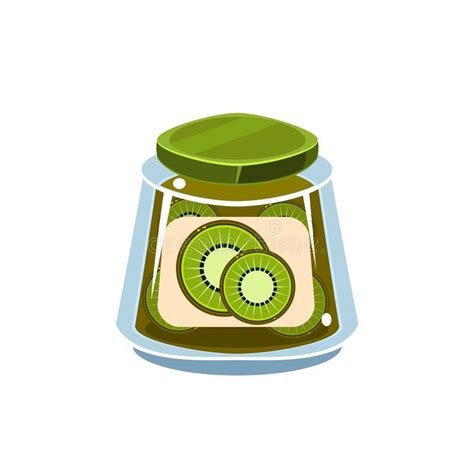 Kiwi Jam In Transparent Jar Illustration De Vecteur Illustration Du