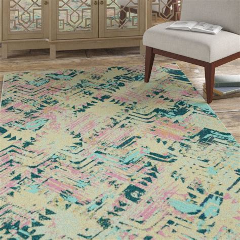 Union Rustic Anthonyville Tufted Performance Pink And Teal Rug And Reviews
