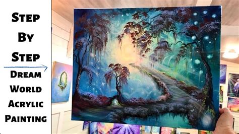 Magical Forest Step By Step Acrylic Painting Tutorial Cbf Presents