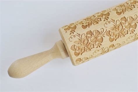 Strawberries Embossing Rolling Pin Laser Engraved Rolling Pin