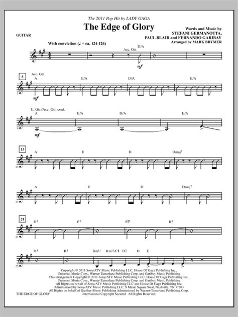 Home » music lessons » sheet music » guitar sheet music for beginners. The Edge Of Glory - Electric Guitar | Sheet Music Direct