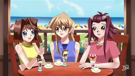 Tea Alexis And Akiza Enjoying Summer R Yugioh