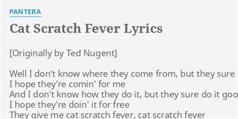 Cat Scratch Fever Lyrics By Pantera Well I Dont Know