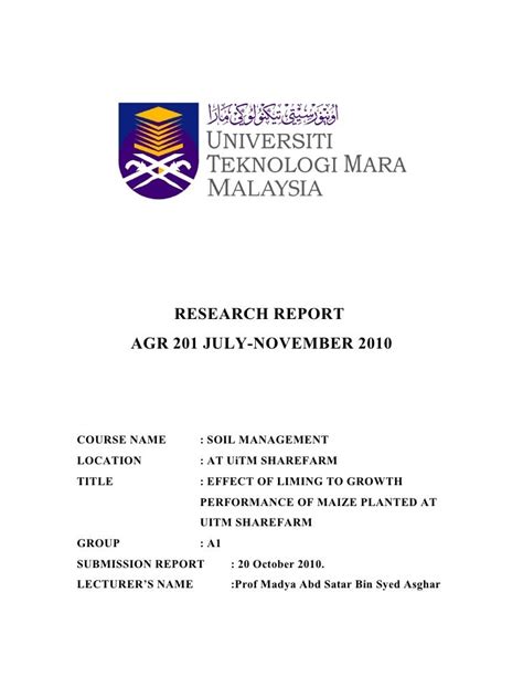Contoh Cover Page Uitm Imagesee