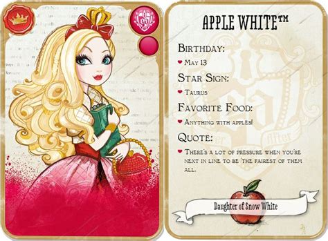 Ever after high is a fashion doll franchise released by mattel in july 2013. Apple White: Daughter of Snow White | .Ever.After.High ...